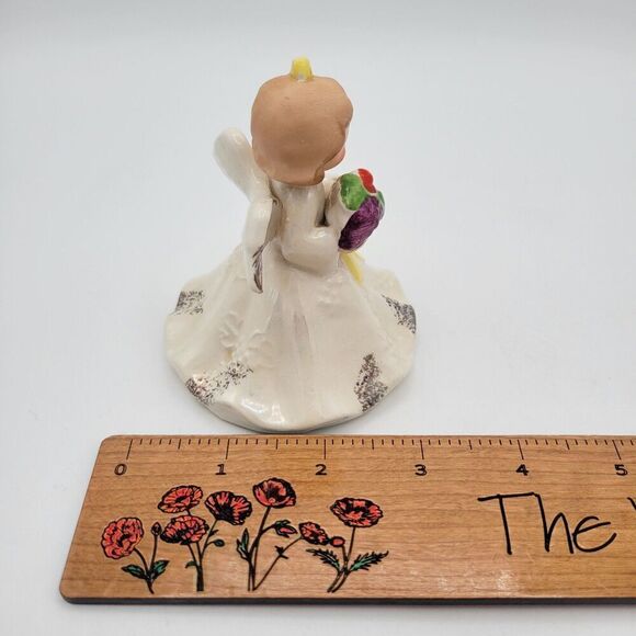 Very Rare Vtg November Angel Figurine with Cornucopia – Lefton Style Charm - Picture 8 of 9